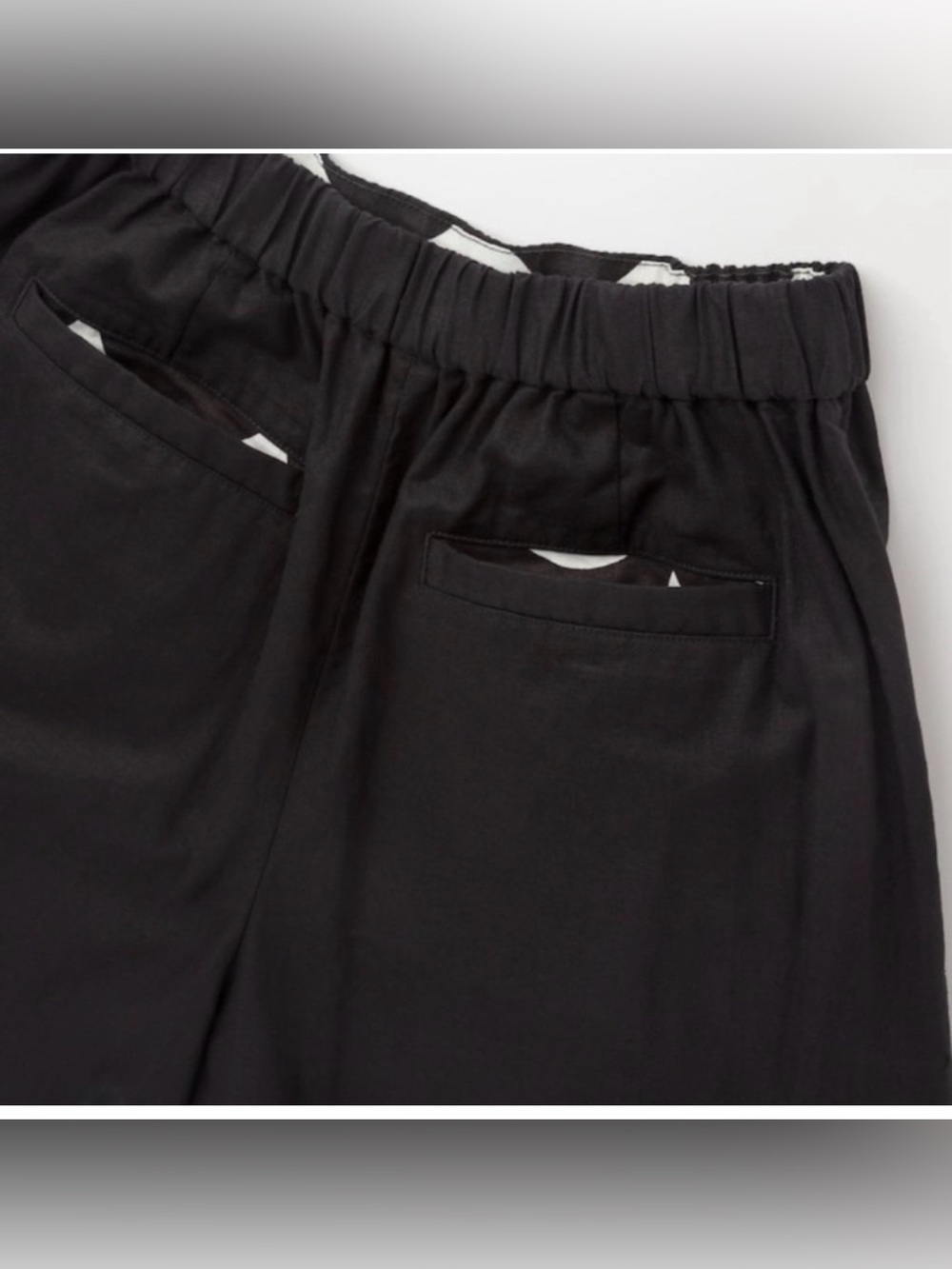 Uniqlo Marimekko Linen Cotton Cropped  Crop Wide Leg Pants Black S - Picture 2 of 8